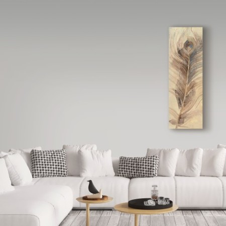 Trademark Fine Art Albena Hristova 'Feather Study Single Feather' Canvas Art, 10x32 WAP03201-C1032GG